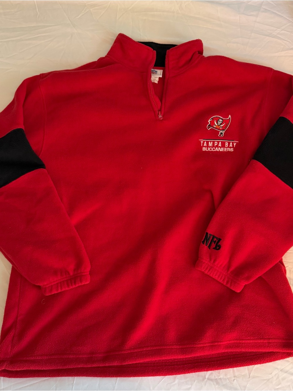 NFL Red & Black Quarter-Zip Pullover with Team Logo